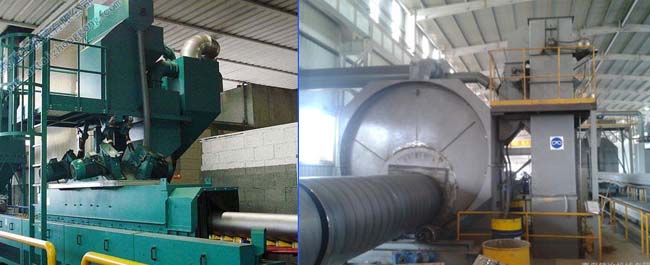 鋼管內(nèi)外壁噴砂機(jī)，鋼管內(nèi)外壁拋丸機(jī)，鋼管內(nèi)外壁除銹機(jī)