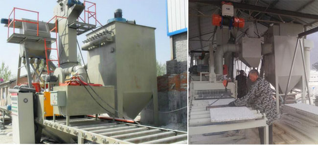 花崗巖通過(guò)拋丸機(jī)，大理石通過(guò)式拋丸機(jī)